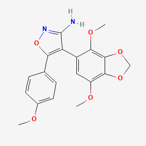 4-(4,7-Dimethoxy-1,3-benzodioxol-5-yl)-5-(4-methoxyphenyl)-1,2-oxazol-3-amine