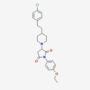 molecular formula C25H29ClN2O3 B11058156 3-{4-[2-(4-Chlorophenyl)ethyl]piperidin-1-yl}-1-(4-ethoxyphenyl)pyrrolidine-2,5-dione 