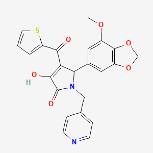 3-hydroxy-5-(7-methoxy-1,3-benzodioxol-5-yl)-1-(pyridin-4-ylmethyl)-4-(thiophen-2-ylcarbonyl)-1,5-dihydro-2H-pyrrol-2-one