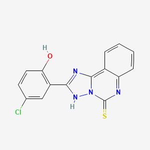 molecular formula C15H9ClN4OS B11058189 4-Chloro-2-(5-sulfanyl[1,2,4]triazolo[1,5-c]quinazolin-2-yl)phenol 