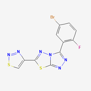 3-(5-Bromo-2-fluorophenyl)-6-(1,2,3-thiadiazol-4-yl)[1,2,4]triazolo[3,4-b][1,3,4]thiadiazole