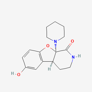 molecular formula C16H20N2O3 B11058207 (4aS,9aR)-6-hydroxy-9a-(piperidin-1-yl)-3,4,4a,9a-tetrahydro[1]benzofuro[2,3-c]pyridin-1(2H)-one 