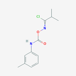 molecular formula C12H15ClN2O2 B11058215 2-methyl-N-{[(3-methylphenyl)carbamoyl]oxy}propanimidoyl chloride 