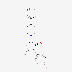 molecular formula C21H21FN2O2 B11058229 1-(4-Fluorophenyl)-3-(4-phenylpiperidin-1-yl)pyrrolidine-2,5-dione 