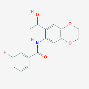 3-fluoro-N-[7-(1-hydroxyethyl)-2,3-dihydro-1,4-benzodioxin-6-yl]benzamide