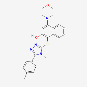 molecular formula C24H24N4O2S B11058289 1-{[4-methyl-5-(4-methylphenyl)-4H-1,2,4-triazol-3-yl]sulfanyl}-4-morpholino-2-naphthol 