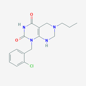 molecular formula C16H19ClN4O2 B11058294 1-(2-chlorobenzyl)-2-hydroxy-6-propyl-5,6,7,8-tetrahydropyrimido[4,5-d]pyrimidin-4(1H)-one 