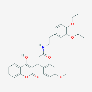 N-[2-(3,4-diethoxyphenyl)ethyl]-3-(4-hydroxy-2-oxo-2H-chromen-3-yl)-3-(4-methoxyphenyl)propanamide