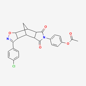 4-[3-(4-chlorophenyl)-5,7-dioxo-3a,4,4a,5,7,7a,8,8a-octahydro-6H-4,8-methano[1,2]oxazolo[4,5-f]isoindol-6-yl]phenyl acetate