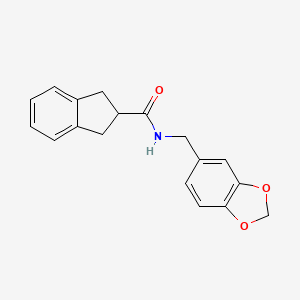 N-(1,3-benzodioxol-5-ylmethyl)-2,3-dihydro-1H-indene-2-carboxamide