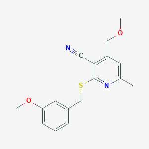 2-[(3-Methoxybenzyl)sulfanyl]-4-(methoxymethyl)-6-methylpyridine-3-carbonitrile