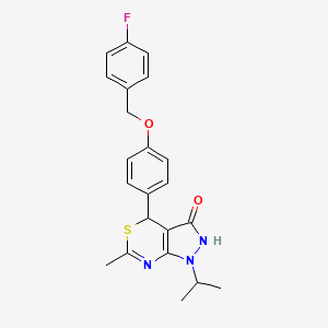 4-{4-[(4-fluorobenzyl)oxy]phenyl}-6-methyl-1-(propan-2-yl)-1,4-dihydropyrazolo[3,4-d][1,3]thiazin-3(2H)-one