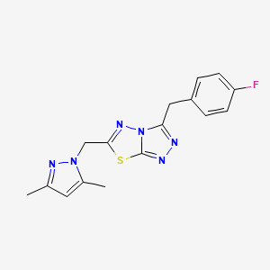 6-[(3,5-dimethyl-1H-pyrazol-1-yl)methyl]-3-(4-fluorobenzyl)[1,2,4]triazolo[3,4-b][1,3,4]thiadiazole