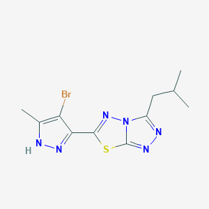 6-(4-bromo-5-methyl-1H-pyrazol-3-yl)-3-(2-methylpropyl)[1,2,4]triazolo[3,4-b][1,3,4]thiadiazole