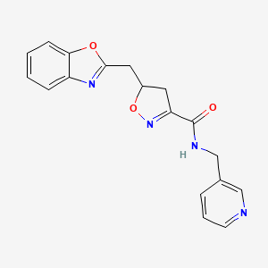 5-(1,3-benzoxazol-2-ylmethyl)-N-(pyridin-3-ylmethyl)-4,5-dihydro-1,2-oxazole-3-carboxamide