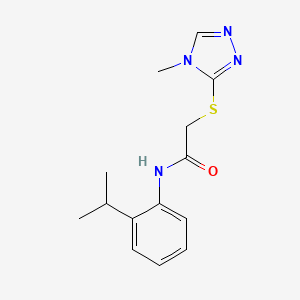 molecular formula C14H18N4OS B11058433 2-[(4-methyl-4H-1,2,4-triazol-3-yl)sulfanyl]-N-[2-(propan-2-yl)phenyl]acetamide 