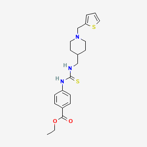 Ethyl 4-[({[1-(thiophen-2-ylmethyl)piperidin-4-yl]methyl}carbamothioyl)amino]benzoate