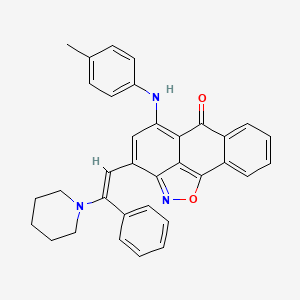 3-[(E)-2-Phenyl-2-piperidino-1-ethenyl]-5-(4-toluidino)-6H-anthra[1,9-CD]isoxazol-6-one