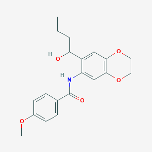 N-[7-(1-hydroxybutyl)-2,3-dihydro-1,4-benzodioxin-6-yl]-4-methoxybenzamide