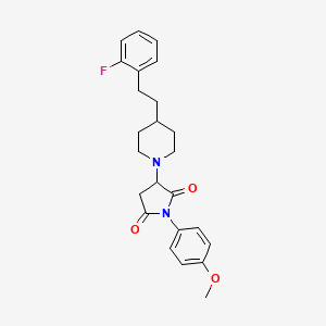 molecular formula C24H27FN2O3 B11058483 3-{4-[2-(2-Fluorophenyl)ethyl]piperidin-1-yl}-1-(4-methoxyphenyl)pyrrolidine-2,5-dione 