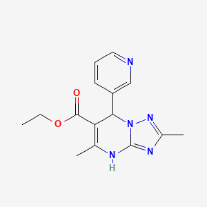 molecular formula C15H17N5O2 B11058497 Ethyl 2,5-dimethyl-7-(3-pyridyl)-4,7-dihydro[1,2,4]triazolo[1,5-a]pyrimidine-6-carboxylate 