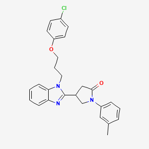 4-{1-[3-(4-chlorophenoxy)propyl]-1H-benzimidazol-2-yl}-1-(3-methylphenyl)pyrrolidin-2-one