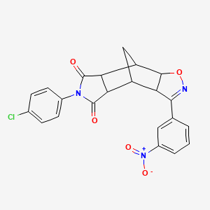 6-(4-chlorophenyl)-3-(3-nitrophenyl)-4a,7a,8,8a-tetrahydro-3aH-4,8-methano[1,2]oxazolo[4,5-f]isoindole-5,7(4H,6H)-dione