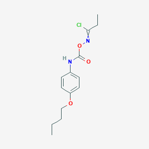 N-{[(4-butoxyphenyl)carbamoyl]oxy}propanimidoyl chloride