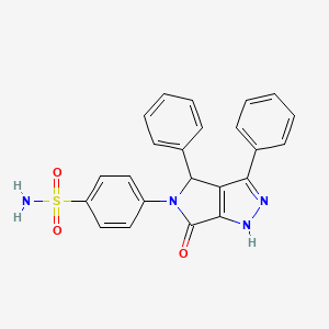 molecular formula C23H18N4O3S B11058531 4-(6-oxo-3,4-diphenyl-4,6-dihydropyrrolo[3,4-c]pyrazol-5(1H)-yl)benzenesulfonamide 