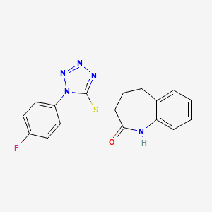 3-{[1-(4-fluorophenyl)-1H-tetrazol-5-yl]sulfanyl}-1,3,4,5-tetrahydro-2H-1-benzazepin-2-one