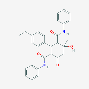 2-(4-ethylphenyl)-4-hydroxy-4-methyl-6-oxo-N,N'-diphenylcyclohexane-1,3-dicarboxamide