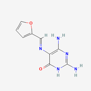 molecular formula C9H9N5O2 B11058571 Pyrimidin-4-ol, 2,6-diamino-5-(2-furfurylidenamino)- 