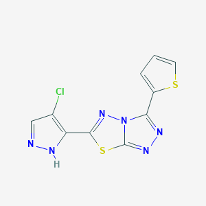 6-(4-chloro-1H-pyrazol-3-yl)-3-(thiophen-2-yl)[1,2,4]triazolo[3,4-b][1,3,4]thiadiazole