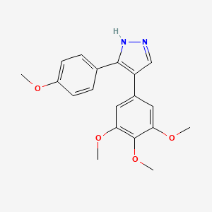 molecular formula C19H20N2O4 B11058620 5-(4-methoxyphenyl)-4-(3,4,5-trimethoxyphenyl)-1H-pyrazole 