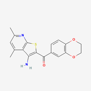 (3-Amino-4,6-dimethylthieno[2,3-b]pyridin-2-yl)(2,3-dihydro-1,4-benzodioxin-6-yl)methanone