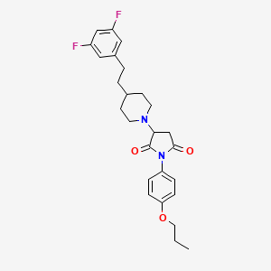 molecular formula C26H30F2N2O3 B11058666 3-{4-[2-(3,5-Difluorophenyl)ethyl]piperidin-1-yl}-1-(4-propoxyphenyl)pyrrolidine-2,5-dione 