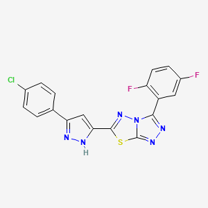 6-[5-(4-chlorophenyl)-1H-pyrazol-3-yl]-3-(2,5-difluorophenyl)[1,2,4]triazolo[3,4-b][1,3,4]thiadiazole