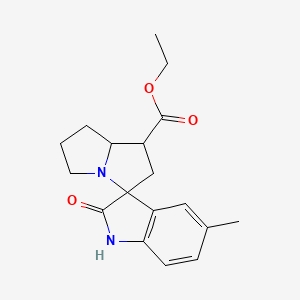 Ethyl 5-methyl-2-oxo-1,1',2,2',5',6',7',7a'-octahydrospiro[indole-3,3'-pyrrolizine]-1'-carboxylate