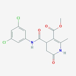 molecular formula C15H14Cl2N2O4 B11058698 Methyl 4-[(3,5-dichlorophenyl)carbamoyl]-6-hydroxy-2-methyl-4,5-dihydropyridine-3-carboxylate 