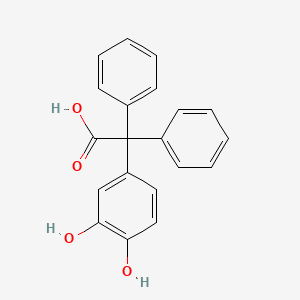 molecular formula C20H16O4 B11058712 (3,4-Dihydroxyphenyl)(diphenyl)acetic acid 