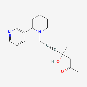 4-Hydroxy-4-methyl-7-[2-(pyridin-3-yl)piperidin-1-yl]hept-5-yn-2-one