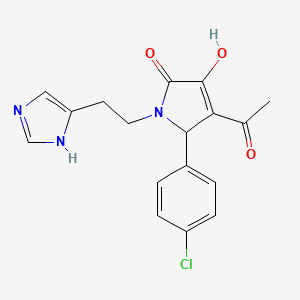 4-acetyl-5-(4-chlorophenyl)-3-hydroxy-1-[2-(1H-imidazol-4-yl)ethyl]-1,5-dihydro-2H-pyrrol-2-one