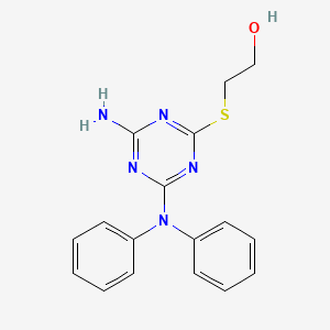 molecular formula C17H17N5OS B11058742 2-{[4-Amino-6-(diphenylamino)-1,3,5-triazin-2-yl]sulfanyl}ethanol 