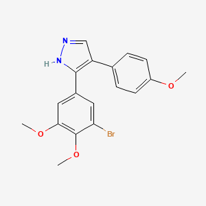 molecular formula C18H17BrN2O3 B11058745 5-(3-bromo-4,5-dimethoxyphenyl)-4-(4-methoxyphenyl)-1H-pyrazole 