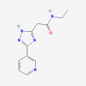 N-ethyl-2-[5-(pyridin-3-yl)-1H-1,2,4-triazol-3-yl]acetamide