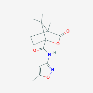 4,7,7-trimethyl-N-(5-methyl-1,2-oxazol-3-yl)-3-oxo-2-oxabicyclo[2.2.1]heptane-1-carboxamide