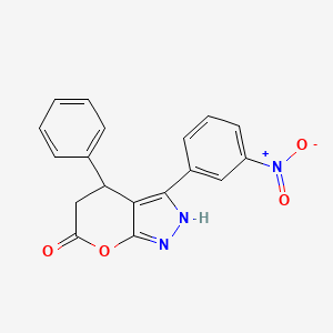 3-(3-nitrophenyl)-4-phenyl-4,5-dihydropyrano[2,3-c]pyrazol-6(1H)-one