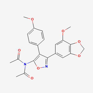 molecular formula C22H20N2O7 B11058773 N-acetyl-N-[3-(7-methoxy-1,3-benzodioxol-5-yl)-4-(4-methoxyphenyl)-1,2-oxazol-5-yl]acetamide 