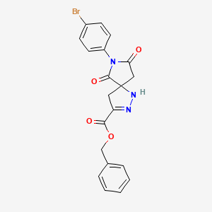 molecular formula C20H16BrN3O4 B11058785 Benzyl 7-(4-bromophenyl)-6,8-dioxo-1,2,7-triazaspiro[4.4]non-2-ene-3-carboxylate 