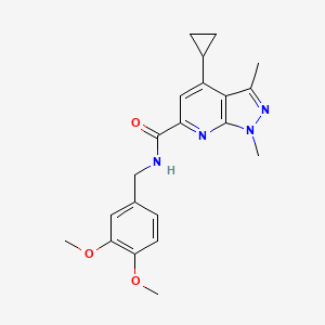 4-cyclopropyl-N-(3,4-dimethoxybenzyl)-1,3-dimethyl-1H-pyrazolo[3,4-b]pyridine-6-carboxamide